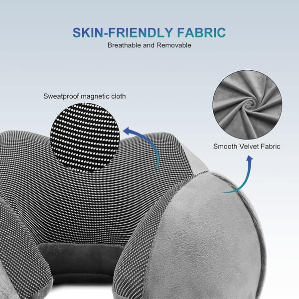 Justerbar Reisepute i Memory Foam med Ørepropper og Øyemaske for Fly- og Bilreiser