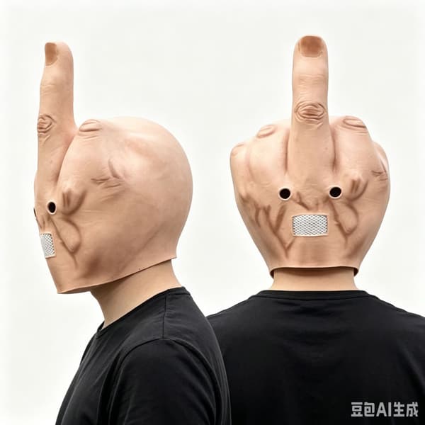 Sjov langemand-maske til Halloween-kostumefest Raise the middle finger