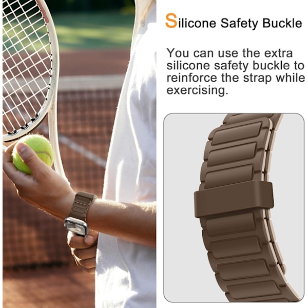 Magnetiske klokkereimer kompatible med Apple Watch-reimer, myk silikon erstatningsreim designet for iWatch Brun Brown 38/40/41mm