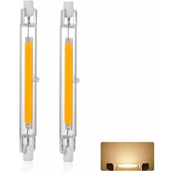 2-pak R7S LED pære 118 mm 20 W dæmpbar, varm hvid 3000 K 3000 lm, 360 graders belysning, flimmerfri, R7S OCB LED rør til spotlights