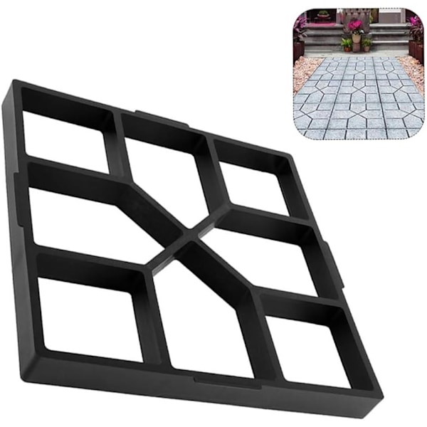 Plastform til havestier 40×40 cm Betonform DIY stier Genanvendelig form Belægningsform til stidesign