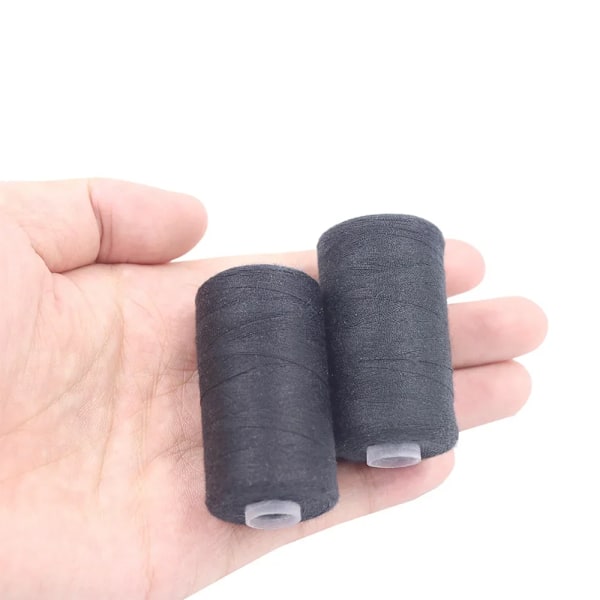 2-pak 500m Polyester Sytråd, Stærk og Holdbar, Sort og Hvid, til Hånd- og Symaskiner