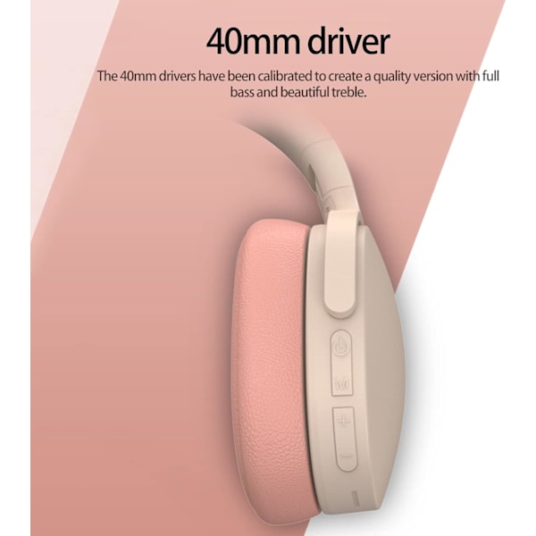 Langattomat Bluetooth-kuulokkeet, melua vaimentavat säädettävät langattomat kuulokkeet, Bluetooth-yhteensopivat 5.1 stereo in-ear -kuulokkeet urheiluun ja matkustamiseen, pinkki