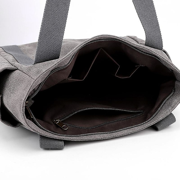 Canvas Tote Bag for Kvinner Skulderveske Messenger Bag Håndveske Lommebok Eco Arbeid Reise