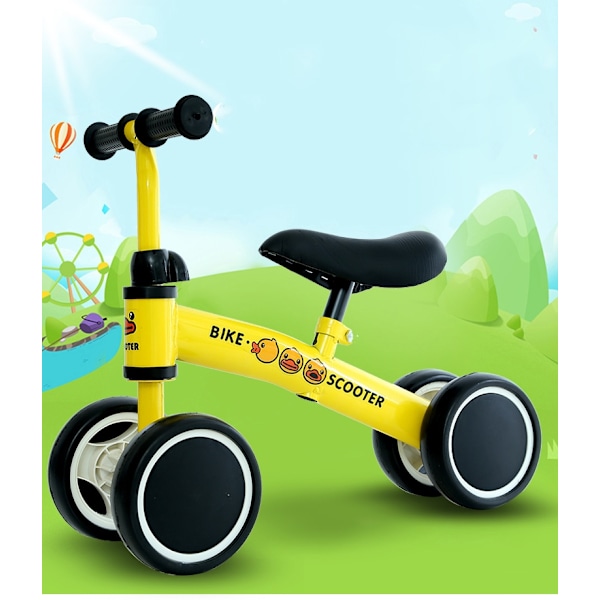 Balanscykel för barn 1-3 år, utan pedaler, 2 & 4 hjul för småbarn & yngre barn White
