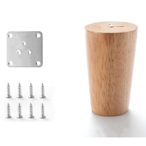 Set med 4 massiva träsoffben, möbelben för fåtölj, sängbord, garderob, låda (8 cm höjd)