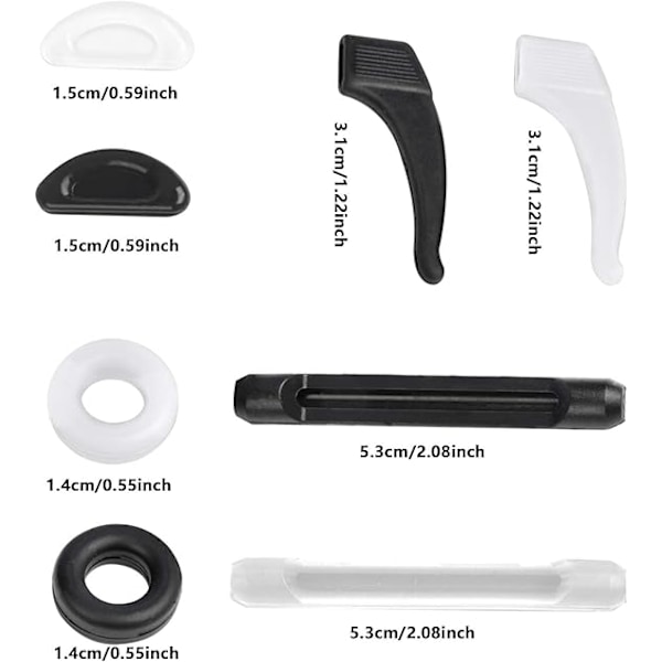 16 Par Halkskyddsglasögon Kit Glasögonhållare Silikonglasögon