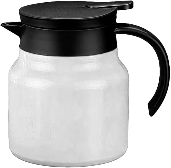 Rustfri stål tekande med si og låg, isoleret til løs te, blomstrende blomst, 800 ml, hvid