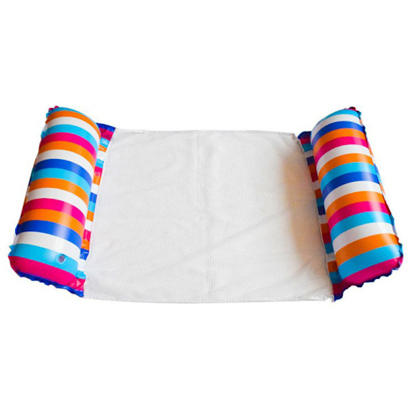 Ny uppblåsbar flytande rad utomhus hopfällbar ryggstöds klämma nät flytande säng vatten uppblåsbara tillbehör loungestol flytande säng Rainbow Seat Float EU patent CE certification