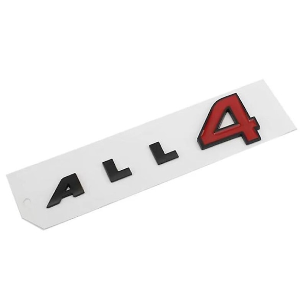 3D Metallinen Musta Punainen All 4 Logo All4 -tunnus Kirjaimet Automerkki Tarra Mini Countryman R60 S Cooper S All 4 Tarra Lisätarvikkeet