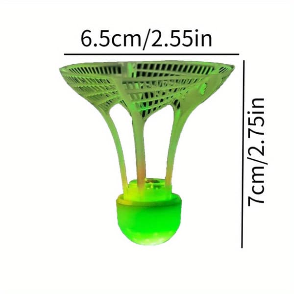 6 stk. selvlysende vindtætte badmintonbolde fluorescerende 6pcs