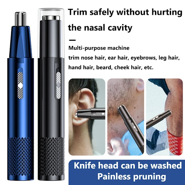 Næsehårstrimmer barbering whi white Double cutter head