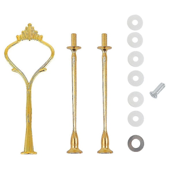 10 Set Tårtställ Beslag Kit Våningsfat För 3 Vånings Tårtställ Hårdvara Gold