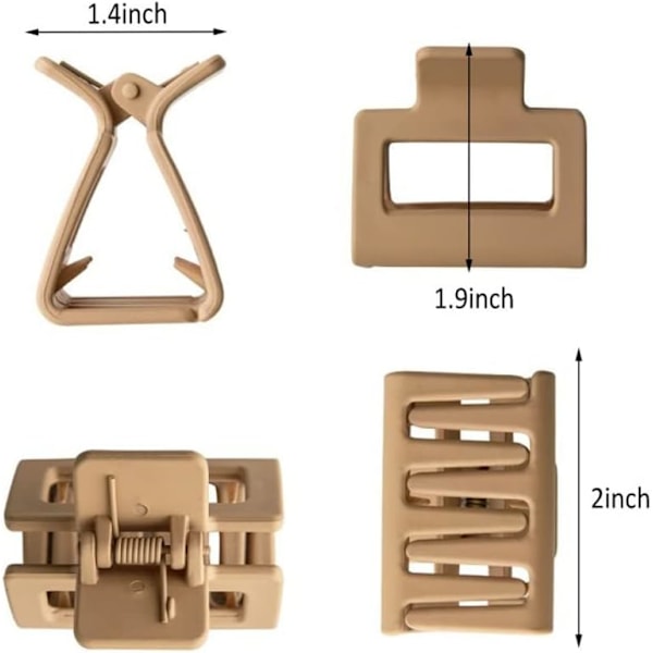 4 stk Matt firkantet hårklemme temperament liten firkantet klemme lakk