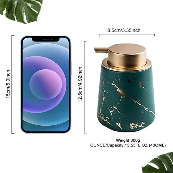 Keramisk sæbedispenser til badeværelse køkken flydende sæbepumpe let tryk design sort 12,5x8,5 cm