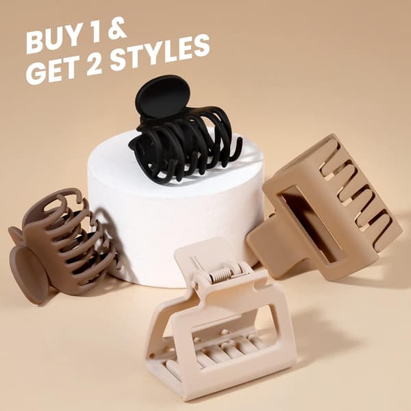 Hårklemmer til kvinder 8 stk. Små hårspænder til tykt hår 4 cm Beige Khaki Brun Sort