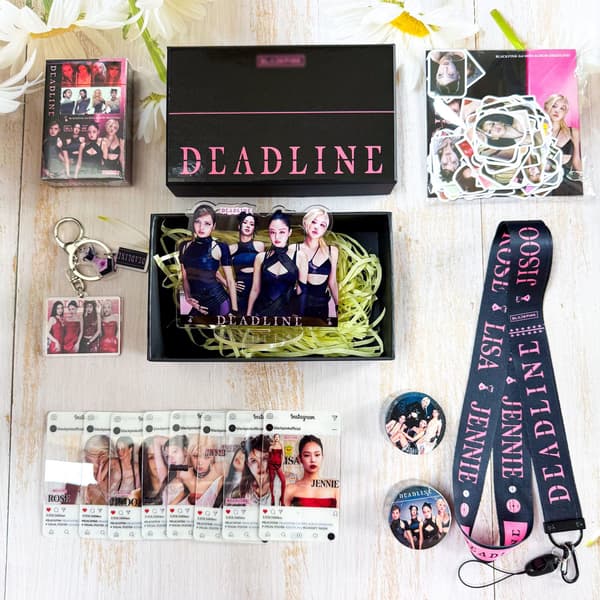 Deadlines Sticker Sæt Sort Pink Gruppe Æstetisk Papirvarer Gaveæske BP Gift Box Deadline