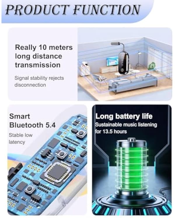 2-i-1 Bluetooth 5.4 Trådløs Flyadapter 3,5 mm Lydsender Mottaker