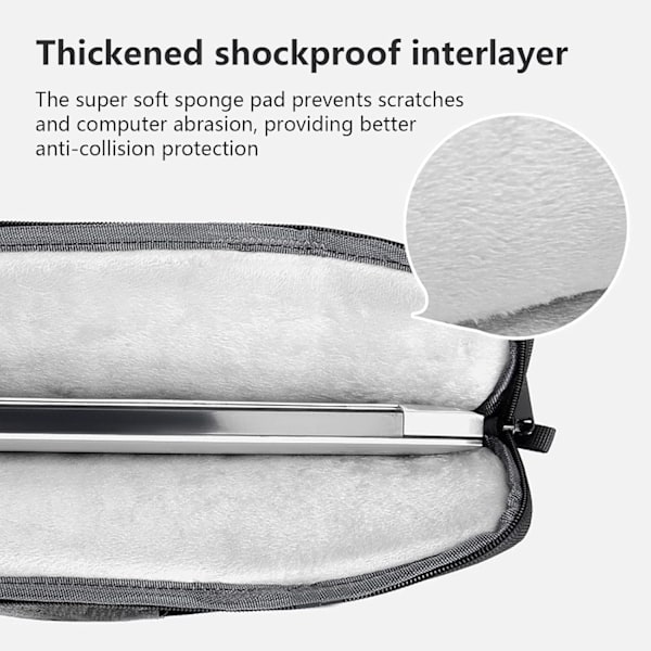 Klassisk Laptopväska, Slim Briefcase, Vattenresistent, Skumvadderad, Anti-kollisionsskydd, 15,6 Tum