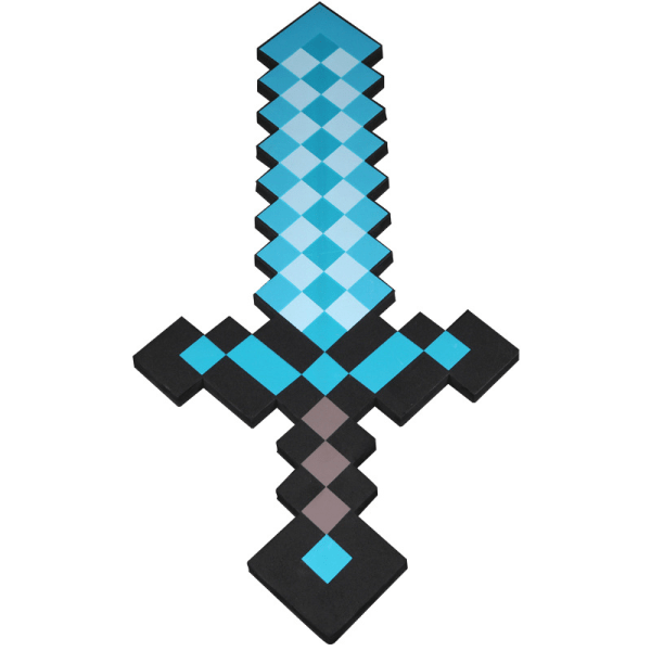 Minecraft/EVA Foam Sword Set-vapen-diamantsvärd, dragyxa, spade, maskingevär, pilbåge blue sword
