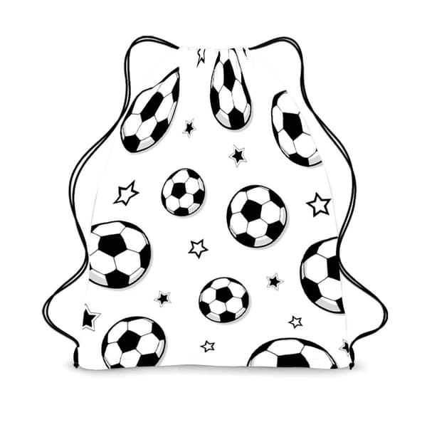 Fodbold-tema snøre-rygsæk, bærbar opbevaringstaske til børn, polyester til fodboldfans, snøre-indkøbstaske. 3