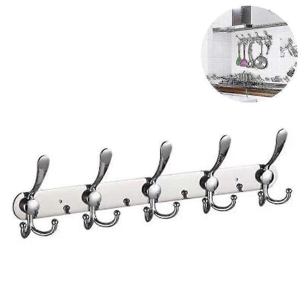 Wall Mounted Clothes Rack Long, Wall Mounted Clothes Hooks, Clothes Hanger Silver