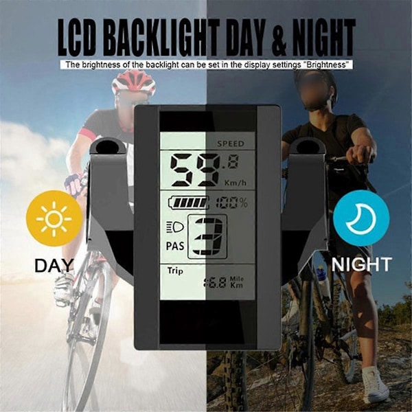 Svart Ebike Display 800S för BBS01 BBS02 HD Mittmotor Paket Inkluderar 1 Display