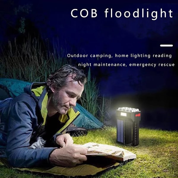 Ny Stark Ficklampa LED Dubbel Ljuskälla med COB Solar Uppladdningsbar Utomhus Nattfiske Portabel Ficklampa