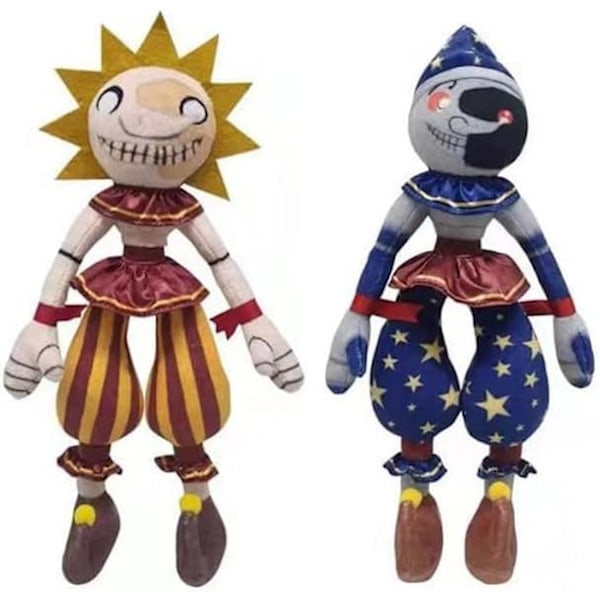 Sun Moondrop Plysch, FNAF Security Breach Clown Figur, 2st 28cm Sundrop Mo