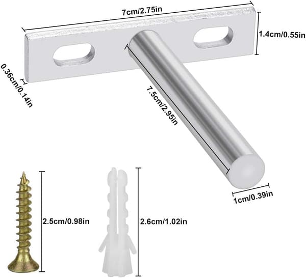 6 Pcs Floating Shelf Bracket 75 mm (3 inch) Invisible Bracket Wall Shelf Heavy Duty Hidden Shelf Bracket Invisible Bracket for Wall Shelf Wall Mounted Woo