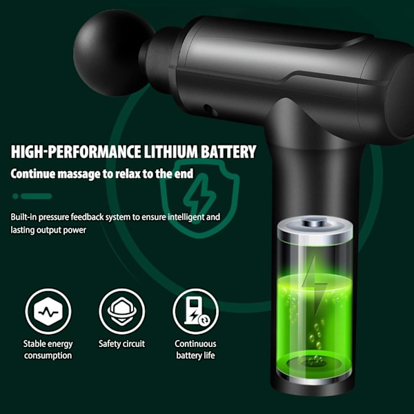 Lihashierontalaite LED-latausilmaisimella, 6 hierontapäätä