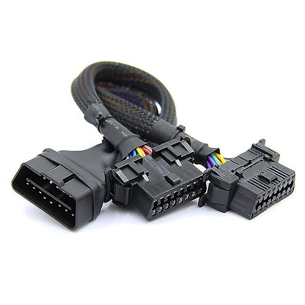 2 i 1 OBD2 Forlængerkabel OBDII Han til 2 Hun Splitter Bil Computer Stik Konverteringsstik-WELLNGS