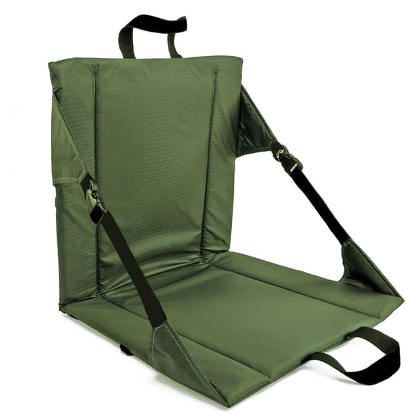 Utendørs fortykket vanntett setepute med ryggstøtte, bærbar campingmatte med isolert polstring Black 42*40cm