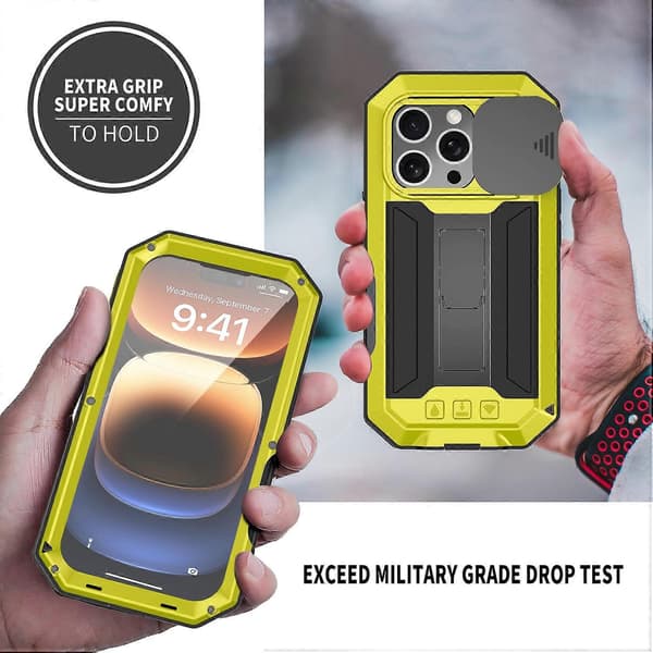 Skyvbart Kamera IP54 Liv Vanntett Holder Mobilskall Gul Yellow Yellow For iPhone 16 Pro Max