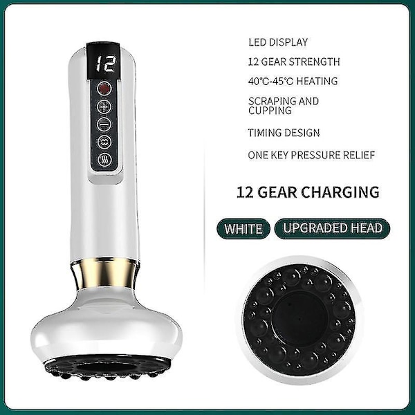Elektrisk Massageapparat Vakuum Sug Guasha Anti Celluliter Skrapning Infraröd Massageterapi (2 produkter) 12 levels*standard1