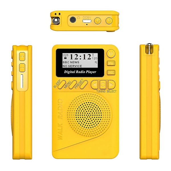 Lommeradio DAB Digitalradio Mini DAB+ Digitalradio med MP3-spiller FM-radio LCD-skjerm db