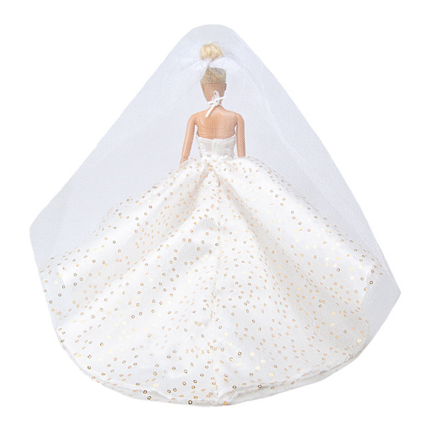 5 stk. Barbie Tøj Tilbehør Dukke Brudekjole Prinsessekjole{hh}