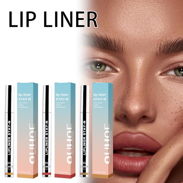 3 st Läpplinjer Peel Off Läpptatuering Läppfärg Långvarig Hållbar Makeup Vårdande