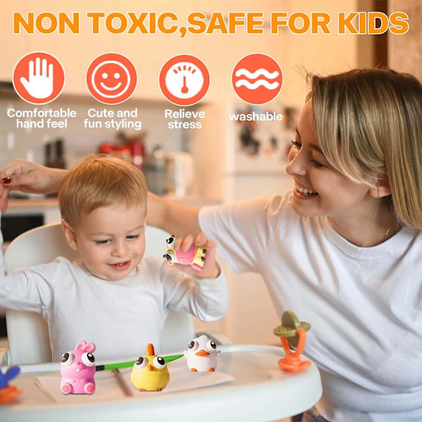 4-pack Stressbollar Roliga Djurögon som Exploderar med Klibbiga Ögon, Fidget Leksaker för Åldrarna 3 till Vuxen, Kawaii Squishy för Födelsedag{HH}