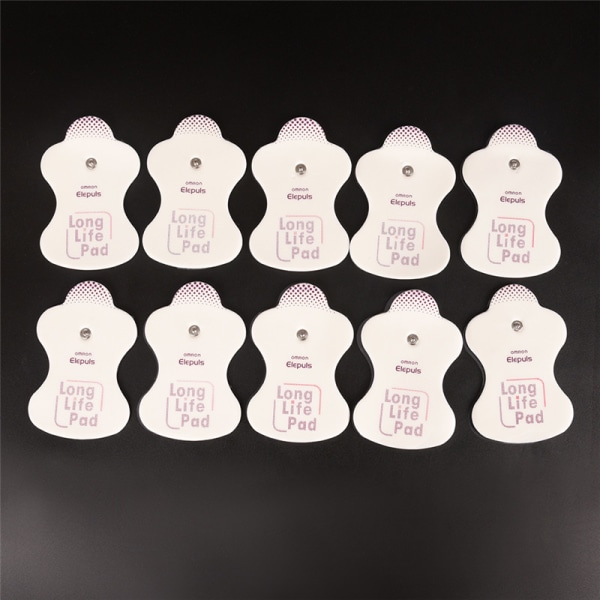 10 electrode replacement pads for Omron massagers Elepuls L White