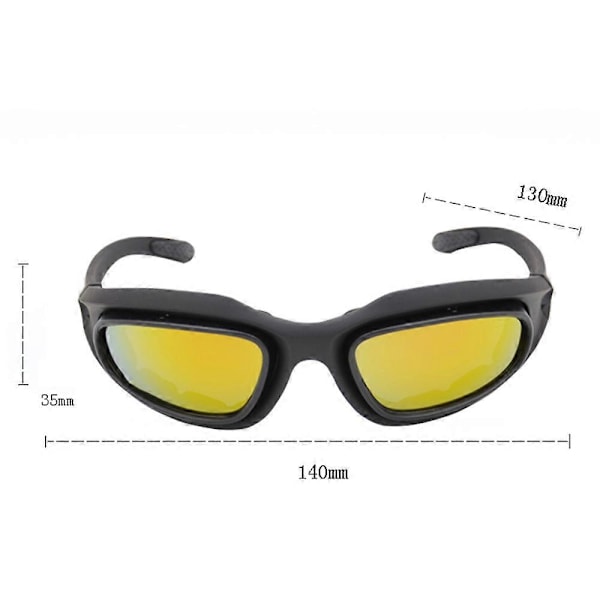 Polariserade UV400 Taktiska Glasögon C5 Skytteglasögon 4 Lins Kit Utomhus Sportglasögon