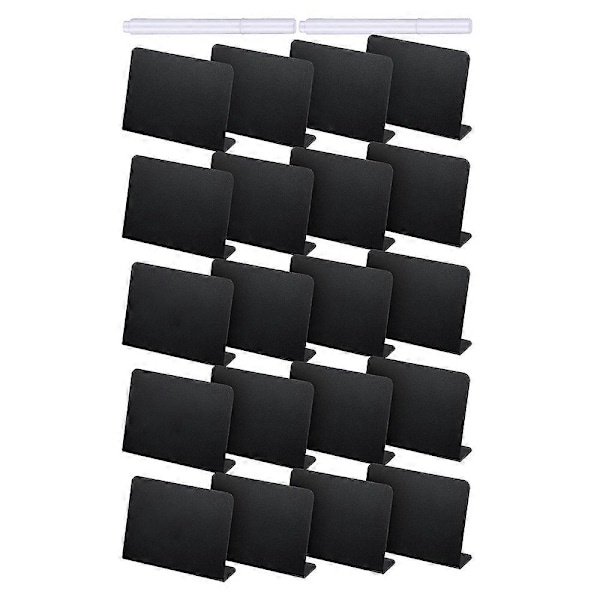 20 Mini Svarta Tavlor 4 x 3 Tum, Bufféetiketter, Placeringskort, Festbordskyltar