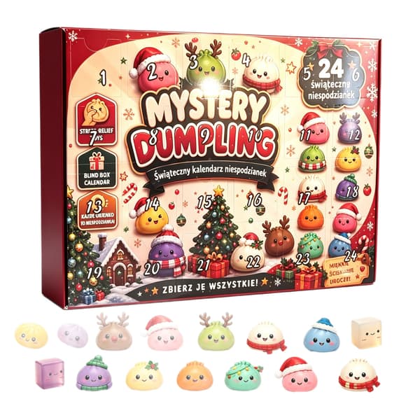 Dumpling Julkalender – 24 Squishy Överraskningsleksaker, Mjuk Långsam Återhämtning Stresslindrande Nedräkningspresent för Åldrarna 3+