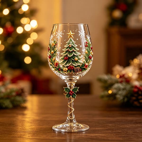 Julglas konstbägare Lyxiga julglas Vinter snöflinga design Christmas Tree Goblet