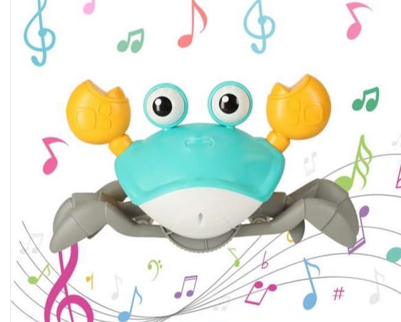 KZQ Interactive Crawling Crab Baby Crab Music Toy, Electronic Light Up Crawling Toy 150