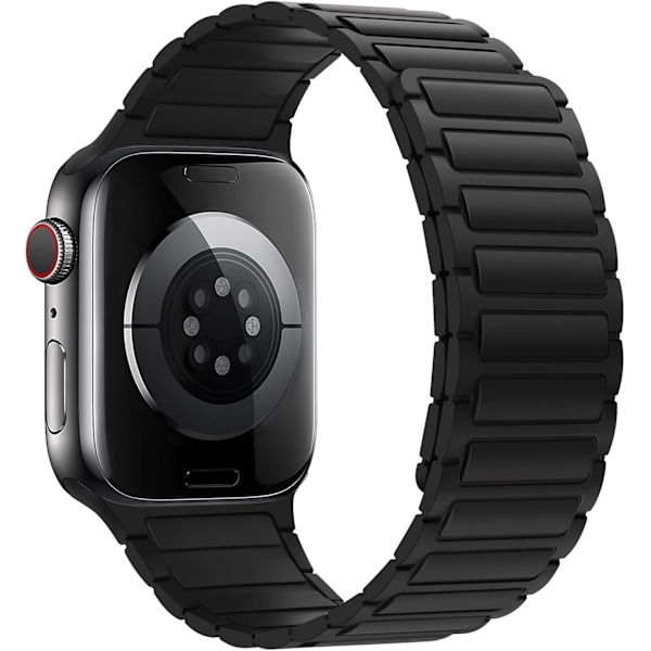 Magnetiske klokkereimer kompatible med Apple Watch-reimer, myk silikon erstatningsreim designet for iWatch, svart Black 38/40/41mm
