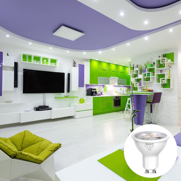 LED spotlight 5W, kallvitt, 6500K, 365lm, flimmerfri, energibesparande LED-lampa, motsvarande 40-50W GU10 halogen spotlight 10-pack{hh} Cool White