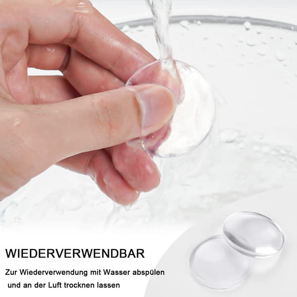 Dørstopper væg, 30 mm, silikone, selvklæbende, transparent rund