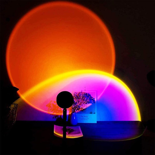 Bordlampe \"Sunset\" med 16 RGB-farger fjernkontroll Svart{F2}