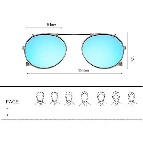 Clip-on solbriller polariserede unisex til receptpligtige briller{HH} 834